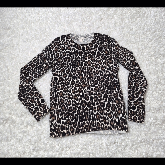 J.Crew Tippi Leopard Print Sweater XS Animal Print Pullover - Picture 3 of 7
